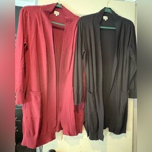 Cielo Women's Cardigan Set - Burgundy and Black